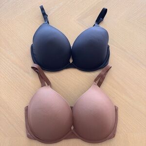 SKIMS Smooth T-Shirt Bras in Black & Brown